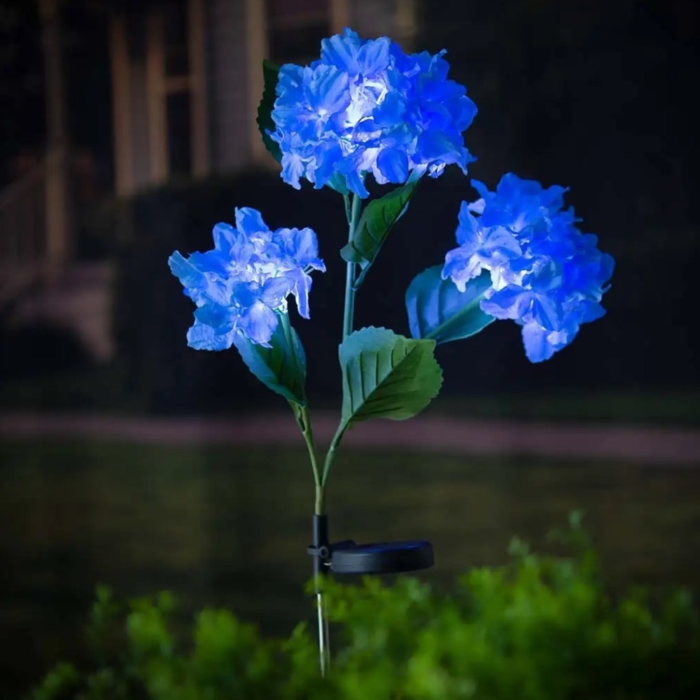 Hydrangea Solar Garden Stake